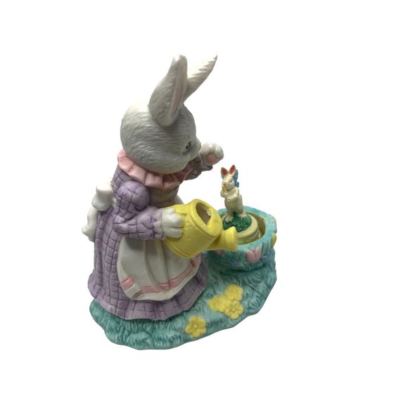 Easter Porcelain Bunny Rabbit Bisque New Jc Penneys With Water Ball Figure - Picture 4 of 5